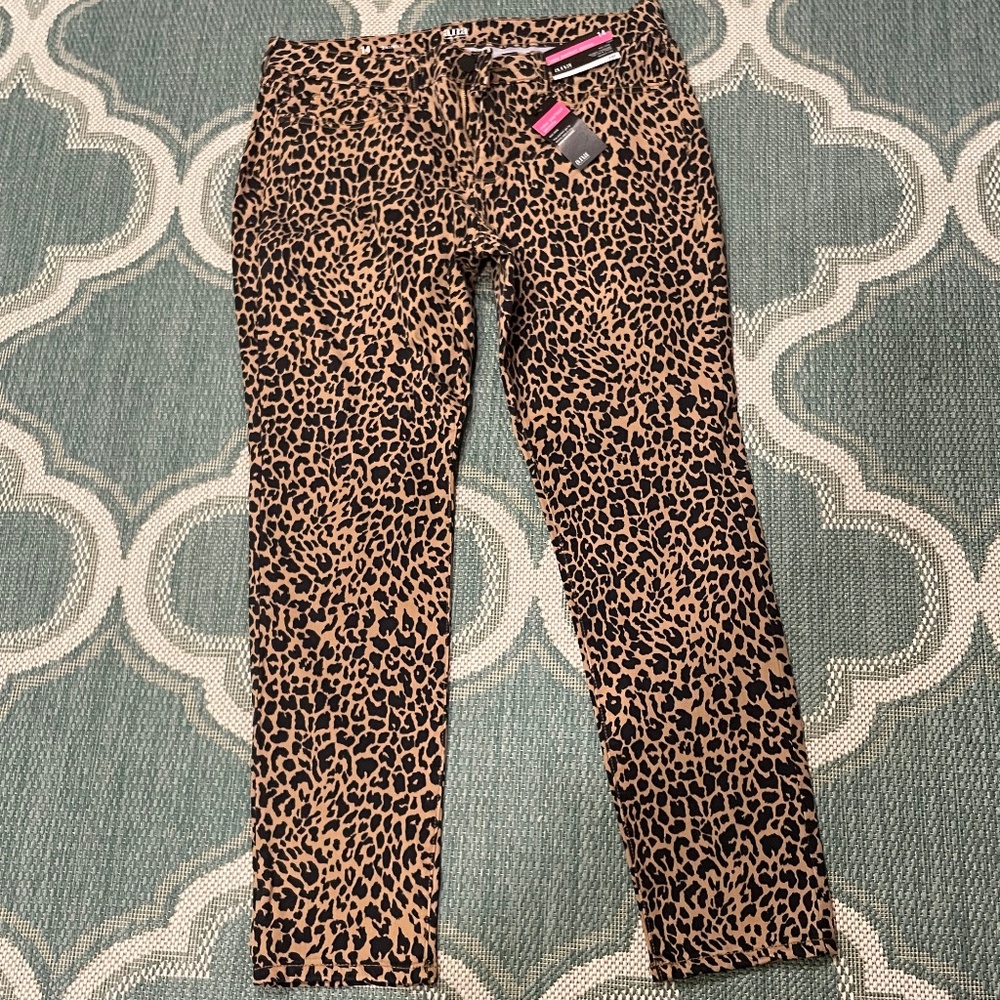 NWT A.N.A. Leopard Print Skinny Pants Sz 14